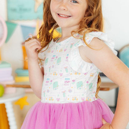 Little Learner Flutter Sleeve Tutu Dress
