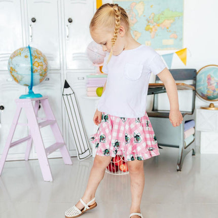 Southlake Carroll Gingham Dragons Ruffle Twirl Skort