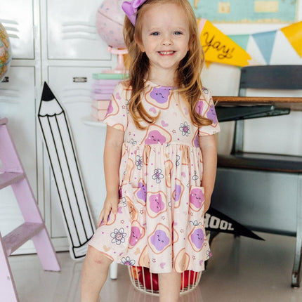 Peanut Butter Jelly Time S/S Pocket Twirl Dress
