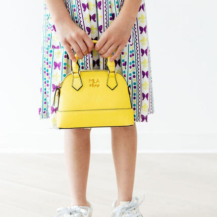 Neon Yellow Glitter Girl's Crossbody Purse