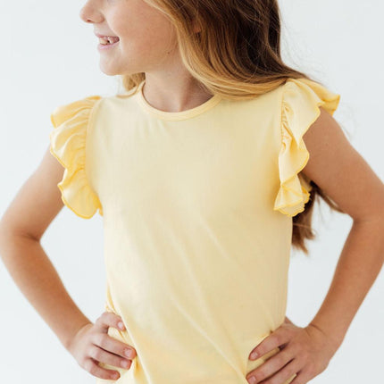 Butter Yellow S/S Ruffle Tee