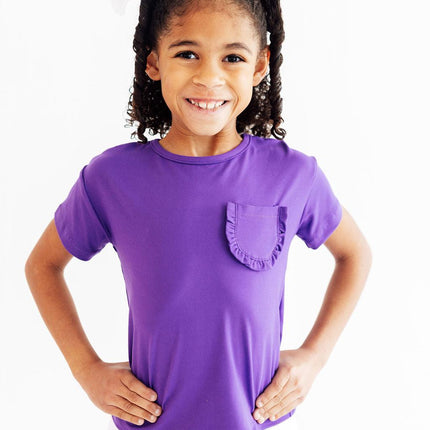 Purple Ruffle Pocket Tee