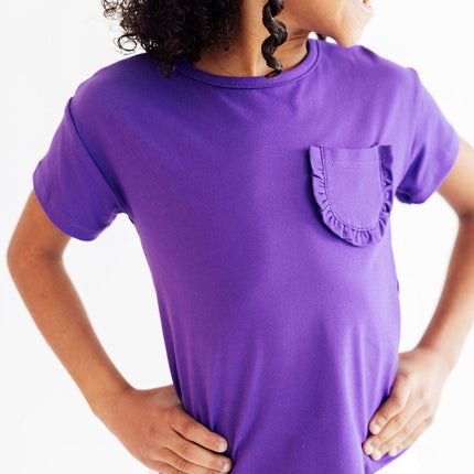 Purple Ruffle Pocket Tee