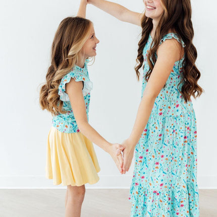 Bluebell Breeze Ruffle Maxi Dress
