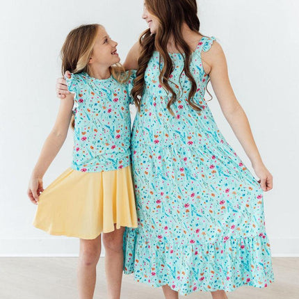 Bluebell Breeze Ruffle Maxi Dress