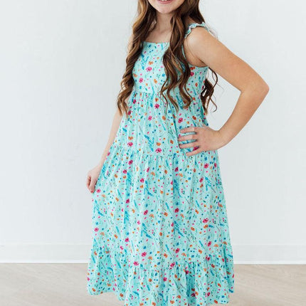 Bluebell Breeze Ruffle Maxi Dress