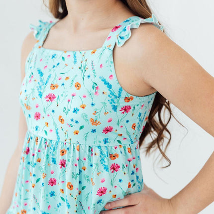 Bluebell Breeze Ruffle Maxi Dress
