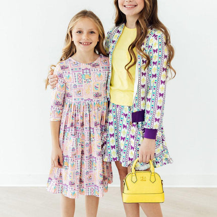 French Quarter Fun 3/4 Sleeve Pocket Twirl Dress