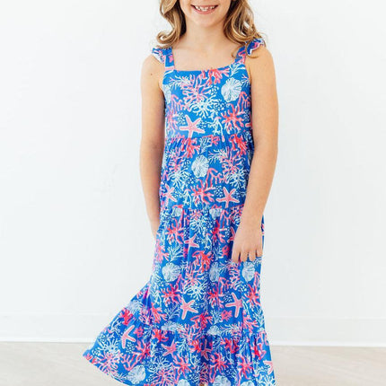 Coral Cove Ruffle Maxi Dress