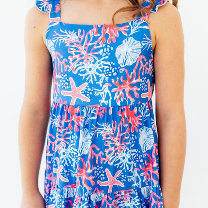 Coral Cove Ruffle Maxi Dress