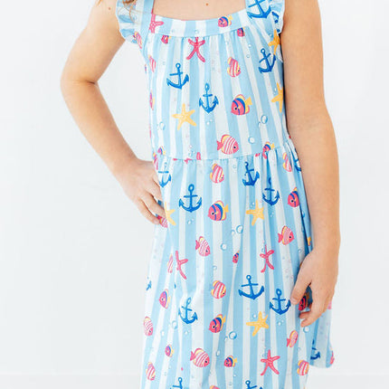 Tidepool Treasures Ruffle Cross Back Dress