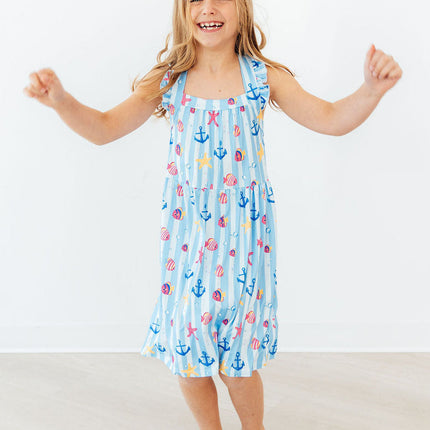 Tidepool Treasures Ruffle Cross Back Dress