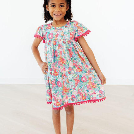 Preppy Petals Pom Pom Dress