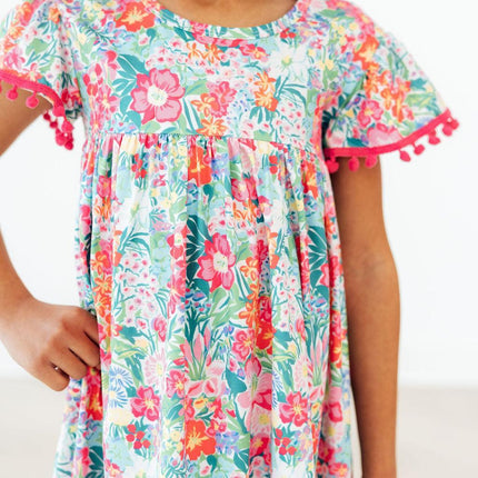 Preppy Petals Pom Pom Dress