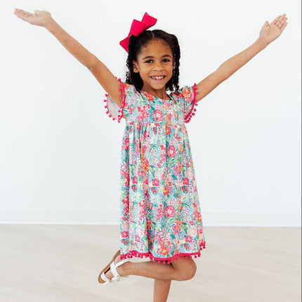 Preppy Petals Pom Pom Dress