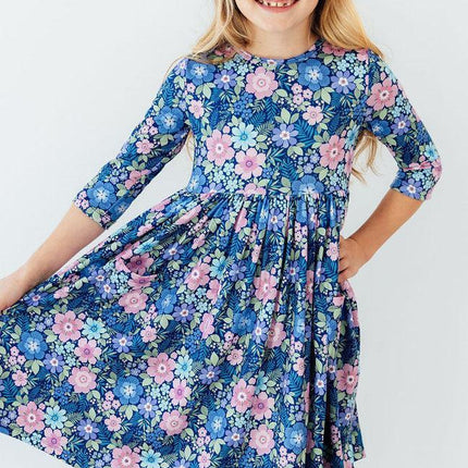 Whimsy 3/4 Sleeve Pocket Twirl Dress