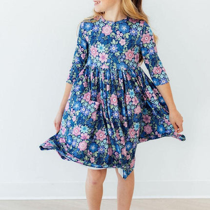 Whimsy 3/4 Sleeve Pocket Twirl Dress