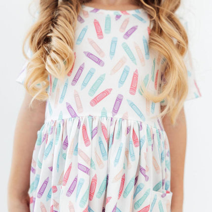 Color Crayons S/S Pocket Twirl Dress