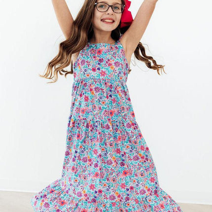 Tropical Garden Ruffle Maxi Dress