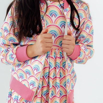 Watercolor Rainbows S/S Pocket Twirl Dress