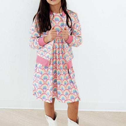 Watercolor Rainbows S/S Pocket Twirl Dress