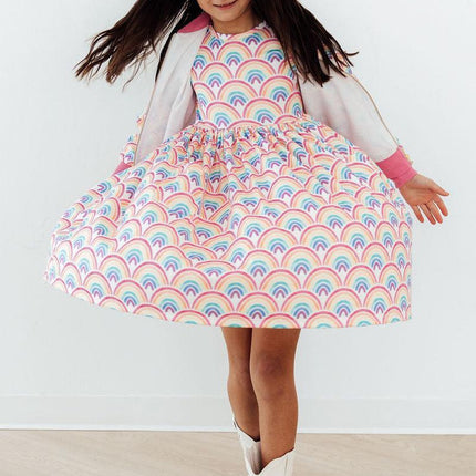 Watercolor Rainbows S/S Pocket Twirl Dress