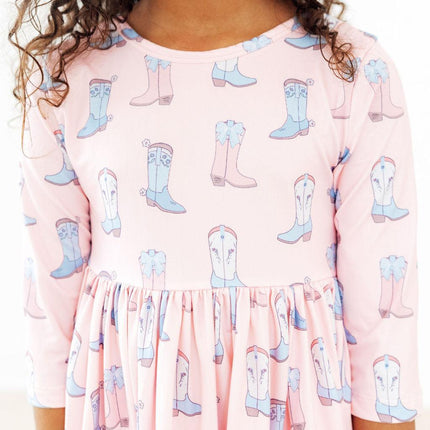 Ribbons & Rodeos 3/4 Sleeve Pocket Twirl Dress