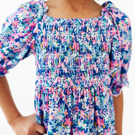 Darling Daisies Smocked Ruffle Dress