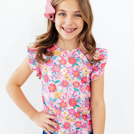 Fluttering Garden S/S Ruffle Tee