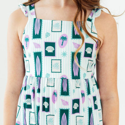 Surfer Girl Ruffle Maxi Dress
