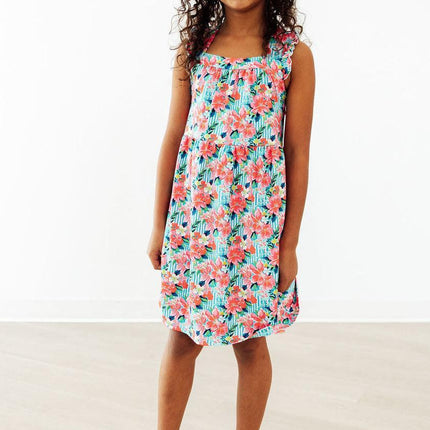 Petals in Paradise Ruffle Cross Back Dress
