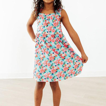 Petals in Paradise Ruffle Cross Back Dress