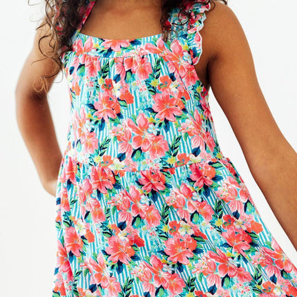 Petals in Paradise Ruffle Cross Back Dress