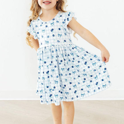 Berry Cute Flutter Sleeve Twirl Dress