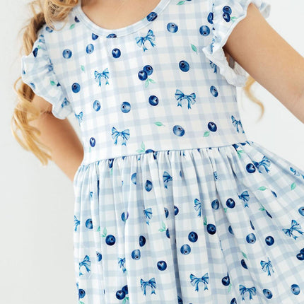 Berry Cute Flutter Sleeve Twirl Dress