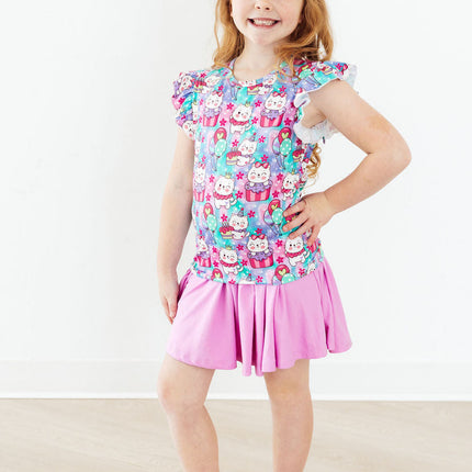 Time To Purr-ty S/S Ruffle Tee