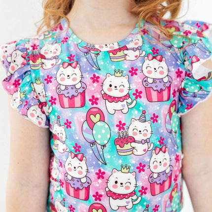 Time To Purr-ty S/S Ruffle Tee