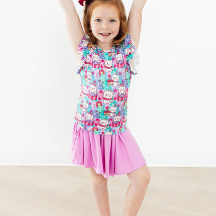 Time To Purr-ty S/S Ruffle Tee