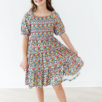 Beautiful Blossoms Smocked Ruffle Dress