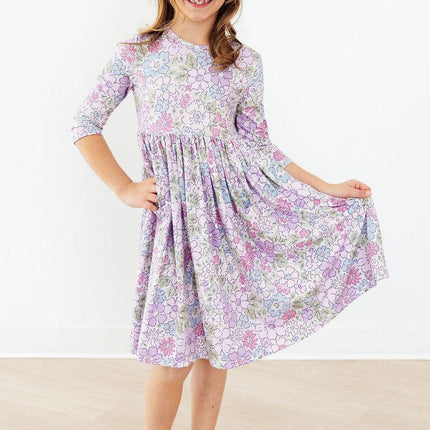 Spring Gardens 3/4 Sleeve Pocket Twirl Dress