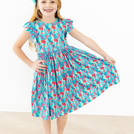 Lovely Llamas Flutter Sleeve Twirl Dress