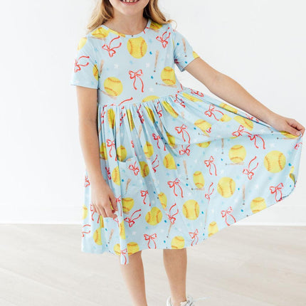 Softball Sweetie S/S Pocket Twirl Dress
