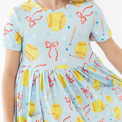 Softball Sweetie S/S Pocket Twirl Dress