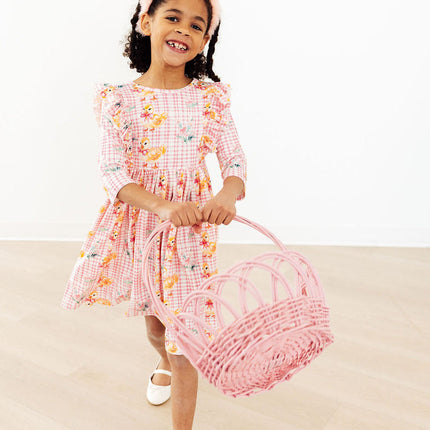 Daisy Ducklings 3/4 Sleeve Ruffle Twirl Dress