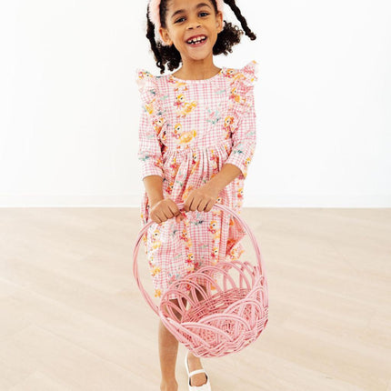 Daisy Ducklings 3/4 Sleeve Ruffle Twirl Dress