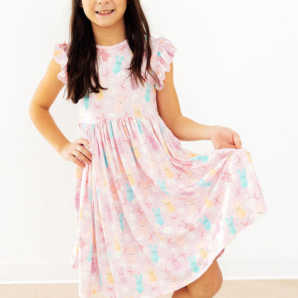Preppy Peeps Flutter Sleeve Twirl Dress