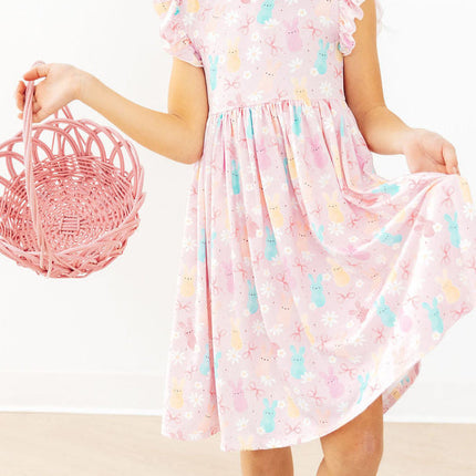 Preppy Peeps Flutter Sleeve Twirl Dress