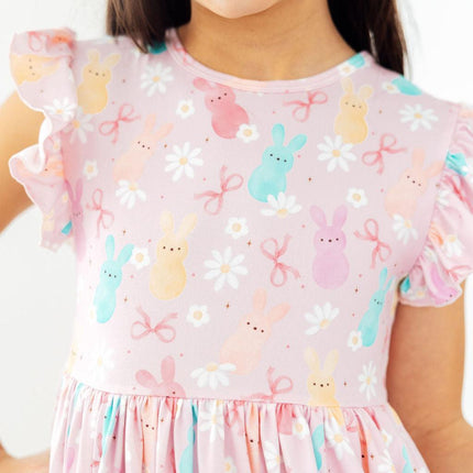 Preppy Peeps Flutter Sleeve Twirl Dress