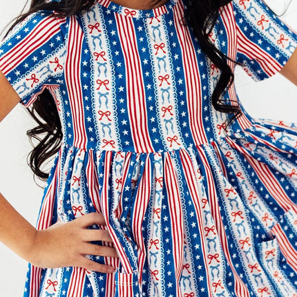 All-American Girl S/S Pocket Twirl Dress