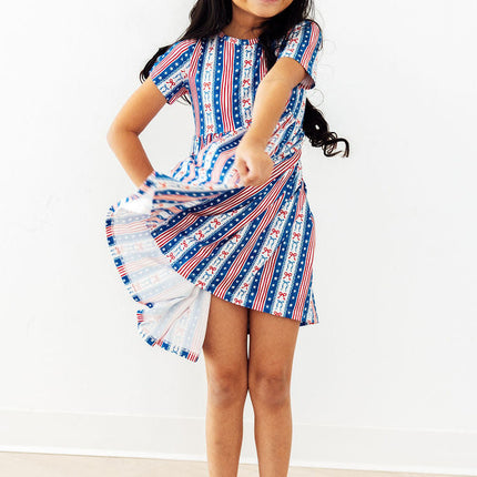 All-American Girl S/S Pocket Twirl Dress